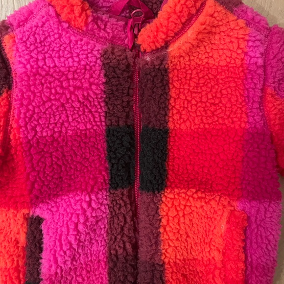 Cat & Jack Target Fleece Plaid Toddler Zip Up Coat Jacket - Picture 4 of 5
